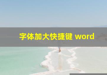 字体加大快捷键 word